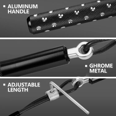 Стрибкове канат Springseil Wastou: регульований, для фітнесу, чорний