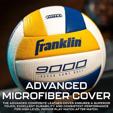 Franklin Sports волейбольні м'ячі для залу: Premium 9000 + 6000, офіційний розмір, для дорослих та юнаків, композиційний матеріал, для гри та тренувань