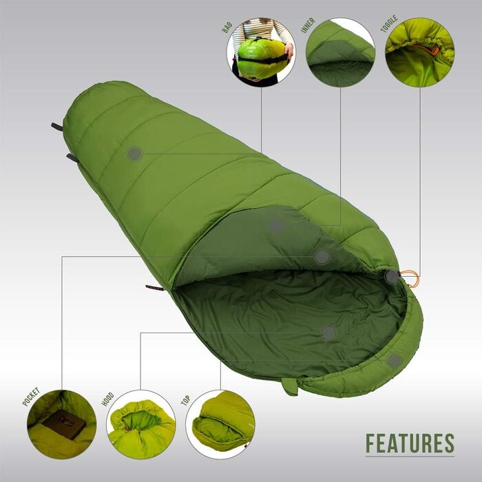 Спальний мішок Vango Cocoon 250 XL Treetops для одного ліжка [Ексклюзив від Amazon]