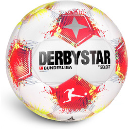 М'яч для футболу Derbystar Bundesliga Club Light 5, білий, червоний, жовтий