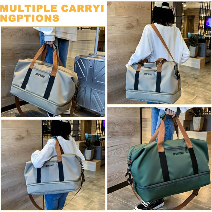 Спортивна сумка Lafo: дорожня, для тренажерного залу, з відділенням для взуття та мокрих речей, сіра