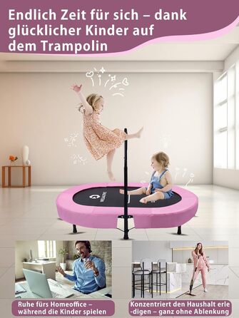 Батут овальний для дому 2 осіб, до 150 кг, рожевий з сіткою - для дітей та дорослих, фітнес, розвиток м'язів