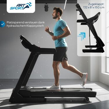 Бігова доріжка електрична ArtSport Speedrunner 7000: для дому, Bluetooth, LCD-дисплей, до 20 км/год, гідравлічне складання, до 150 кг