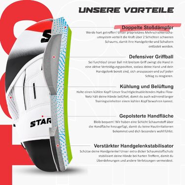 Лапи для боксу Starpro, універсальні, чорні, для реалістичного та ефективного тренування, підходять для боксу, кікбоксингу та єдиноборств