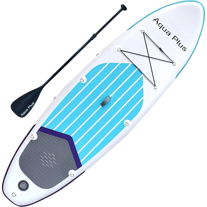 Надувна SUP-дошка Aqua Plus 15 см для всіх рівнів, комплект: весло, насос, рюкзак, ремінь, для дорослих і підлітків
