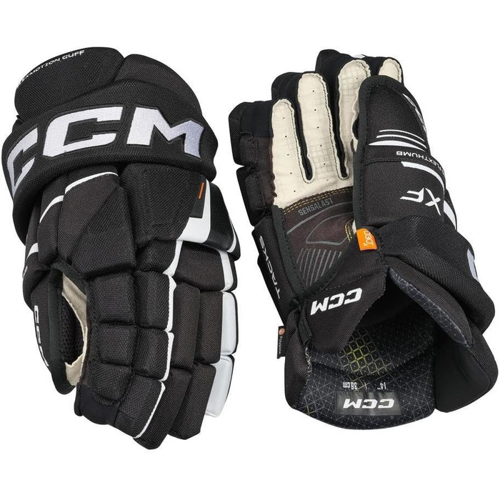 Хокейні рукавички CCM Tacks XF Senior 14 дюймів, чорні/білі