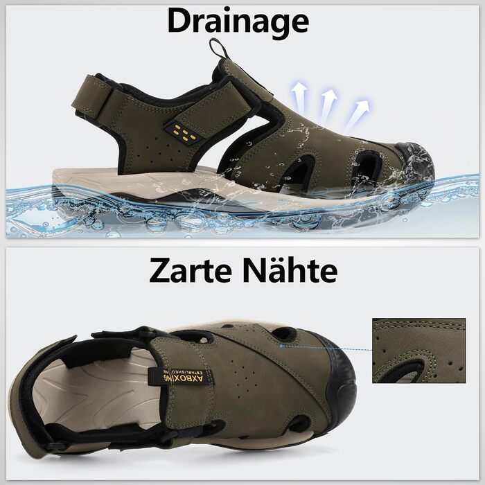 Чоловічі сандалі AX BOXING для трекінгу та спорту, зелені, розмір 44 EU