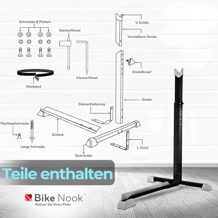 Підставка для велосипеда вертикальна, підлогова, для гаража та дому, компактна, Bike Nook