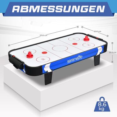 Тік-хокей SereneLife – ігровий стіл для дітей та дорослих, блакитно-чорний колір, модель для ігор
