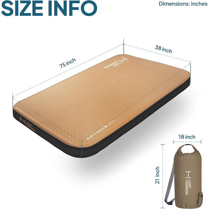Каремат Lost Horizon Air Foam самонадувний 11 см з насосом (Large) - туристичний килимок для кемпінгу