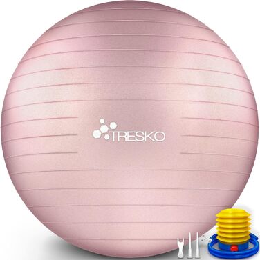 Гімнастичний м'яч TRESKO, BPA-free, з насосом, для фітнесу, йоги, вагітних, пілатесу, антивибуховий, до 300 кг