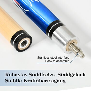 RAYNA GAMES: Більярдний кий для професійних гравців - якісний набір з канадського ахового дерева, з нержавіючою сталею, 58 дюймів, для дорослих