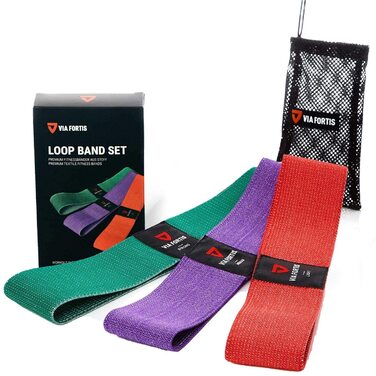 Фітнес-гума для сідниць та ніг VIA FORTIS Booty Band (тканинна, антиковзка) - для залу та дому