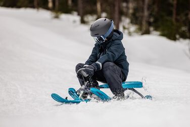 Санки STIGA Snowracer Curve з кермом, гальмом і тросом, сталевий каркас, для дітей та дорослих до 90 кг, зимові санчата від 7 років
