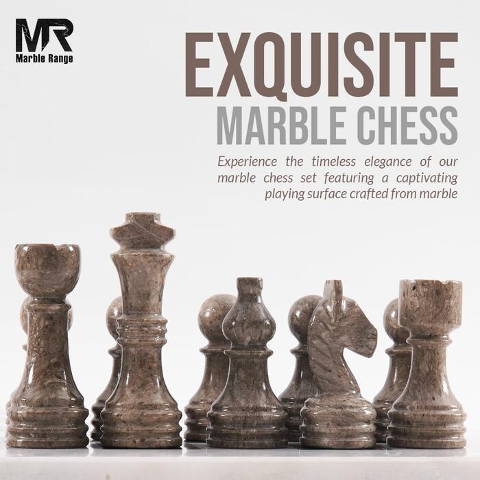 Шаховий набір з мармуру для дорослих, ручної роботи, з ігровим полем Verona & Green Onyx, 32 фігури, 2 додаткові королеви, коробка для зберігання, розкішна подорожна гра, елегантний подарунок для дому (Verona & Green Onyx) (Білий & Океанічний)