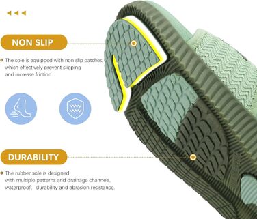 Спортивні сандалі KuaiLu жіночі з м'якою устілкою, ортопедичні для підтримки підошви, зелені, розмір 41 EU