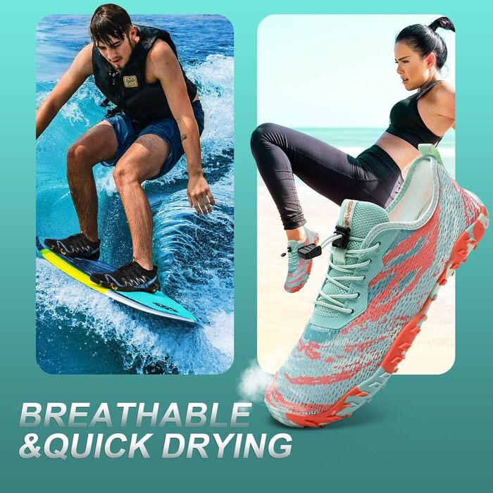 Водні черевики Mabove для чоловіків та жінок. Швидка сушка, серфінг, плавання, аквашузи, басейн, розмір 42 EU, колір: місячний зелений