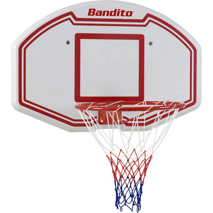 Баскетбольне кільце Bandito Winner з щитом, для дому, вуличне, міцне, настінне, для всіх вікових груп, комплект з м'ячем і насосом