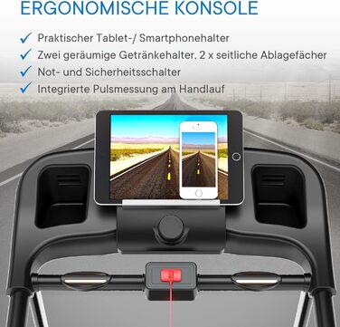 КІНЕТІК СПОРТС Laufband KST2900FX: Складний біговий тренажер з потужним мотором 750 Вт, широка бігова поверхня 40 см, 16 програм, ручний нахил, LCD дисплей, до 120 кг