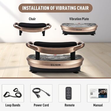 Машина для тренувань EILISON FITABS 3D з вібрацією та сидінням: вібрація, пульсація, платформа для віджимань, лімфодренаж, схуднення, відновлення. Кольори: Braun, Schwarz, Silber