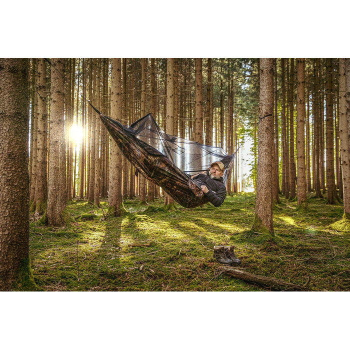 Гамак Amazonas Moskito Traveller Forest Ultra Light - надлегкий, нейлон Ripstop, 275x140 см, 500г