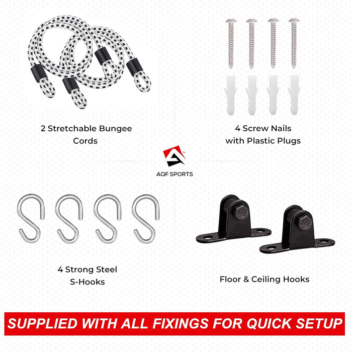 Набір боксерського м'яча AQF Boxen: боксерська груша, м'яч для швидкості, шкіряний, для тренувань, чорний/білий