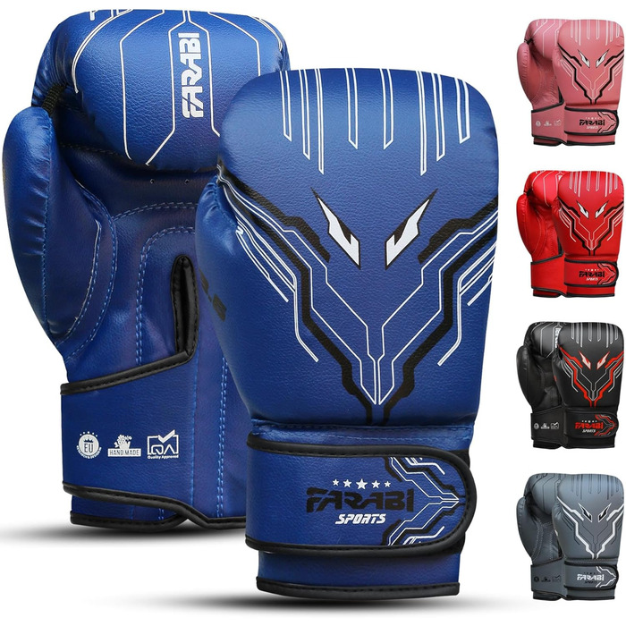 Дитячі боксерські рукавички Farabi Sports 6oz для хлопчиків і дівчат, сірі – для боксу, ММА, муай-тай, боксерського мішка та тренувань, вік 5–10 років
