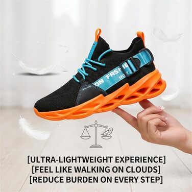 Чоловічі та жіночі спортивні кросівки для бігу Turnschuhe G133 Schwarz Orange. Дихаючі, легкі, з амортизацією для фітнесу та занять спортом.