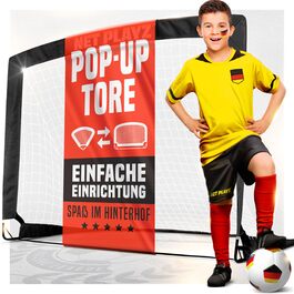 Набір футбольних воріт NET PLAYZ 2 шт. 120x90x90 см - Pop Up, розкладні для саду, для всіх вікових груп