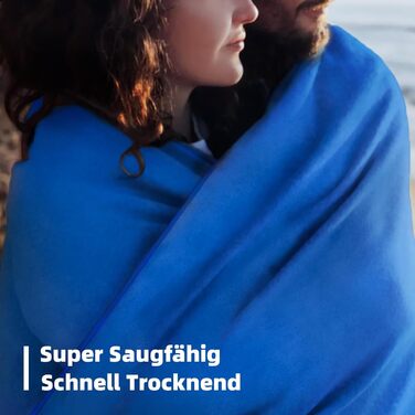 Набір рушників Damoguin 3 шт. з мікрофібри, великі (180x80 см) та 2 шт. маленькі (80x40 см). Швидковисихаючі рушники з мікрофібри для спорту, пляжу, ванни та подорожей (темно-синій)