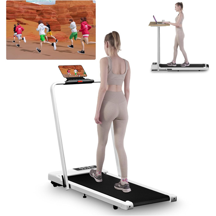 Бігова доріжка Raceable Superun Walking Pad для дому, складана, до 12 км/год, під стіл, 136 кг, з керуванням через додаток та режимом багатокористувацьких перегонів