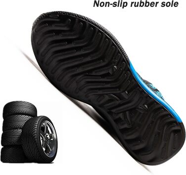 Зручні та безпечні робочі черевики з металевим носком для чоловіків та жінок. Дихаючі, антиковзкі, розміри 35-48 EU, колір блакитний.