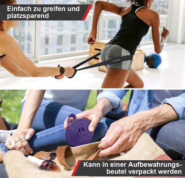 Фітнес гумки VEICK: набір еластичних стрічок для фітнесу, калістеніки та пілатесу (з антиковзним ремінцем)