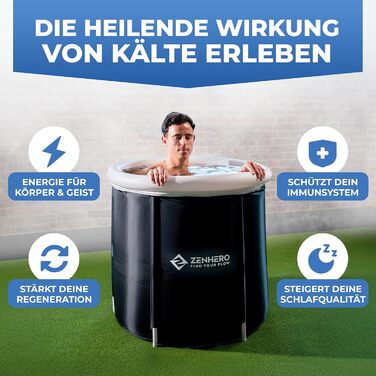 Набір для криотерапії Zenhero Recovery Eisbad (85 см Ø) – комфорт та простір, термометр, 5 шарів ізоляції