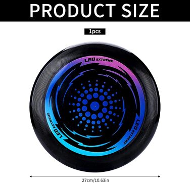 Фрісбі світне LED Ultimate Frisbee для дітей та дорослих, м'який диск з 49 LED-ліхтариками, блакитний