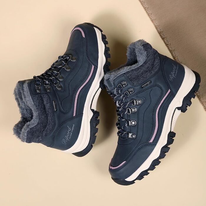 Жіночі зимові черевики: теплі трекінгові черевики для снігу, розмір 36-41 (синій, 38 EU)