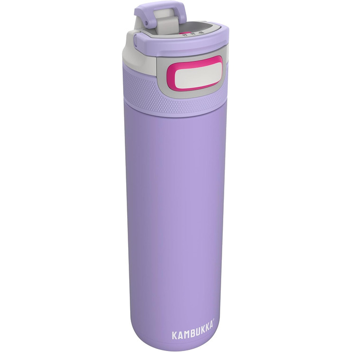 Термос Kambukka Elton Insulated Digital Lavender 600 мл, нержавіюча сталь, герметична термобутилка з кришкою Snapclean, підходить для миття в посудомийній машині, зручна ручка