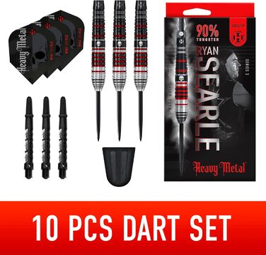 Дартс-набір Harrows Ryan Searle Heavy Metal Serie 2, професійні дротики з 90% вольфраму, 10 елементів, усі ваги
