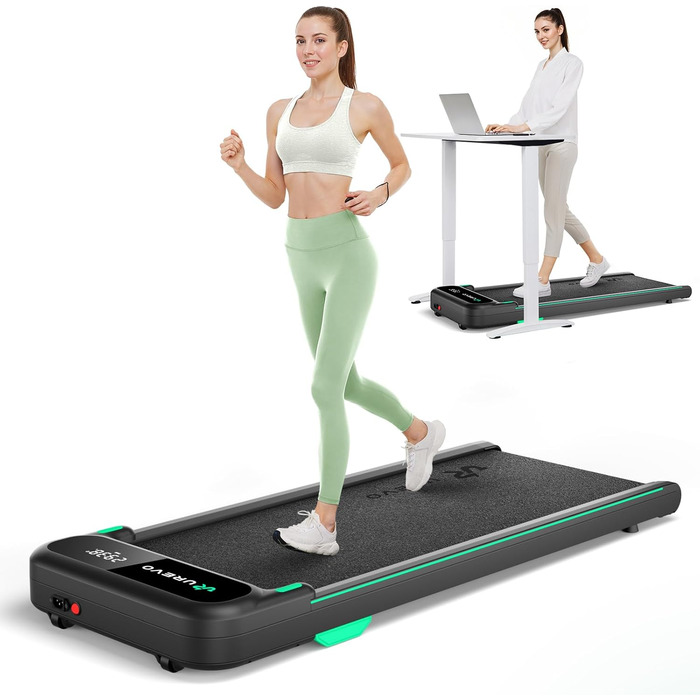 UREVO Smart Walking Pad: компактний біговий килимок під стіл з амортизацією, керування через додаток та пультом, 38x102 см