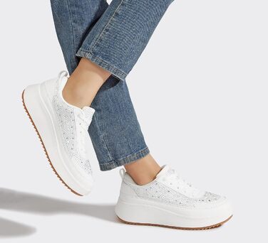 Кросівки жіночі Lucky Step на платформі з камінням, білі - стильні кежуал для прогулянок