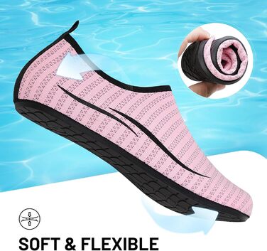 Чоботи для плавання унісекс: легкі, швидковисихаючі, для пляжу, басейну, серфінгу, йоги (36 EU, 2a Рожевий)