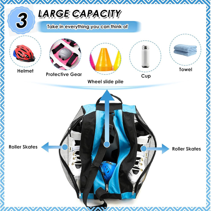 Сумка для роликів, ковзанів та скейтборду (блакитна) - дитяча сумка для спорту