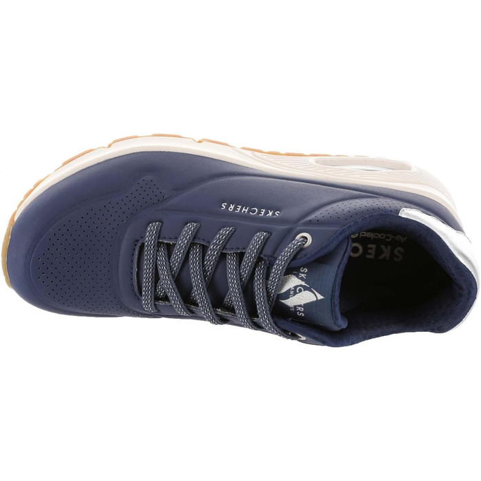Кросівки жіночі Skechers UNO Shimmer Away Navy/Rosegold (42 EU) з Durabuck, Duraleather та сітки