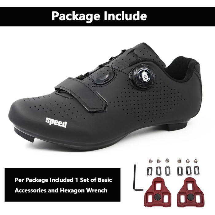 Велосипедні шкарпетки FANSU для чоловіків та жінок, шосейні велотуфлі з Delta-cleats, сумісні з педалями Look SPD-SL Delta Lock, сумісні з Peloton, чорні, 43 EU