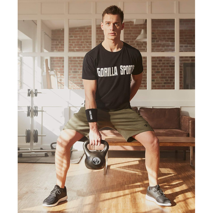 Kettlebell GORILLA SPORTS, пластикова гиря для фітнесу, різні ваги 2-20 кг, з/без підставки