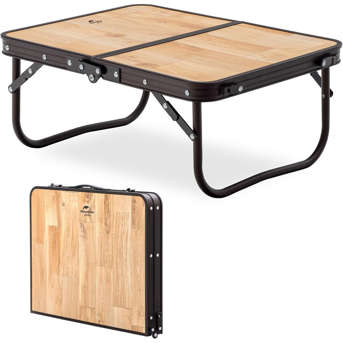 Складаний туристичний стіл Naturehike з регулюванням висоти, 90x60x37 см. MDF стіл з сумкою для кемпінгу, відпочинку на природі, саду, подорожей.