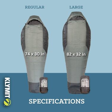 Сплячий мішок KLYMIT Wild Aspen -17.8°C (L, -6.7°C) - для кемпінгу, трекінгу та альпінізму