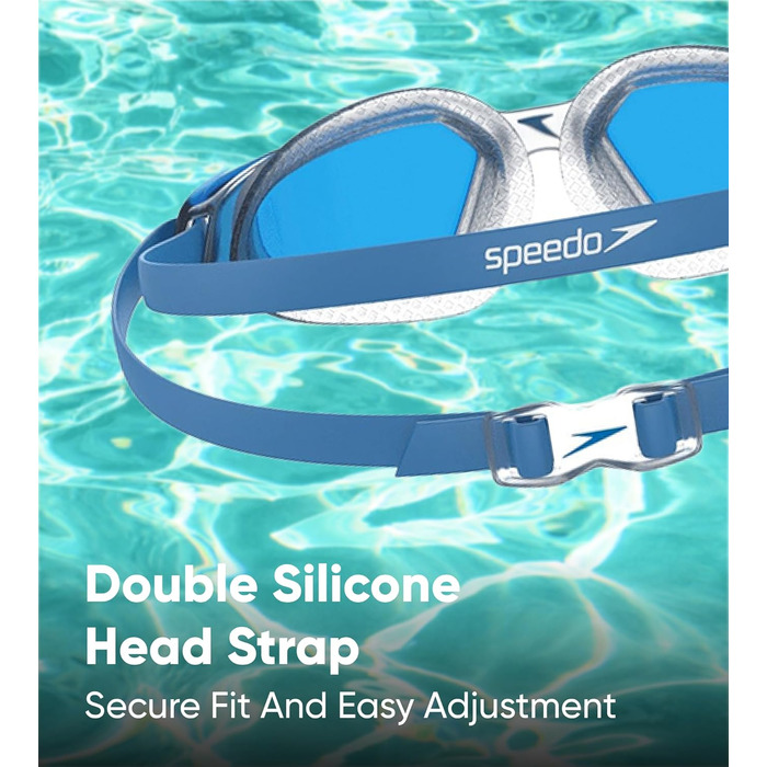 Окуляри для плавання Speedo Hydropulse - унісекс, комфортна посадка, регульована конструкція (білий/слон/світло-димний колір)