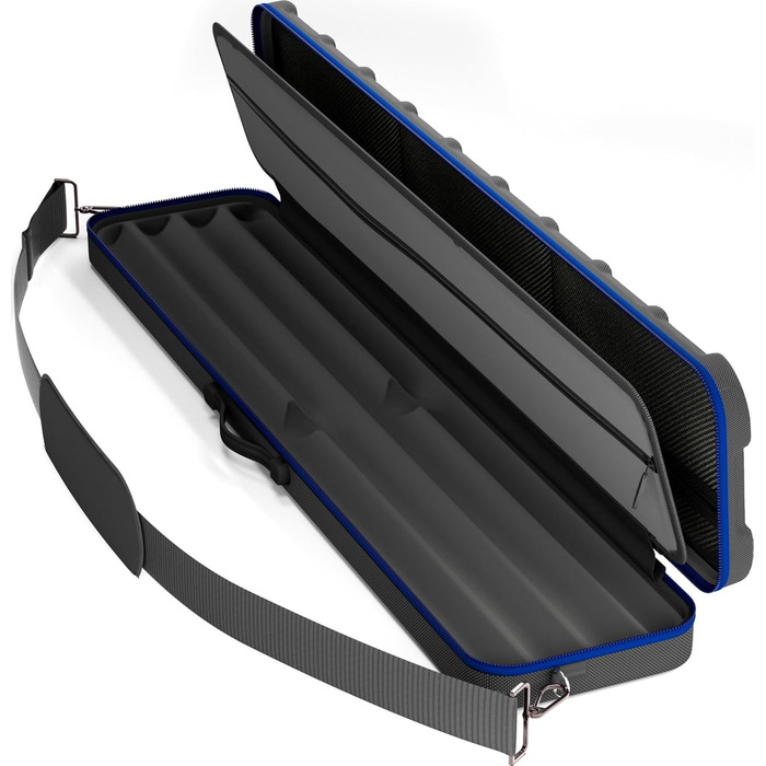 Чохол для більярдних київ Casemaster Parallax Guard 2x2, на 2 розбірні киї, міцний поліестер 600D з м'якою підкладкою, чорний з синім