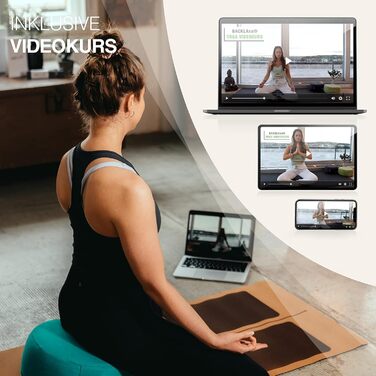 Йога подушка BACKLAXX® для медитації XL, діаметр 35 см, з наповнювачем з гречаної луски, з відеокурсом - пуф для сидіння на підлогу (Смарагдово-зелений)